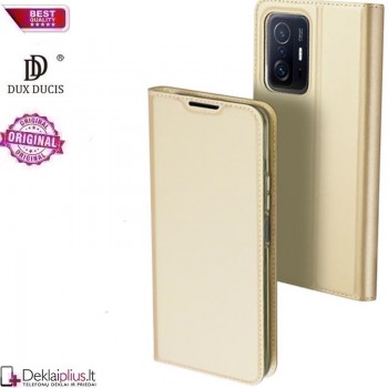Dux Ducis dirbtinės odos viršelis - auksinės spalvos ( telefonui Xiaomi 11T/11T Pro) Dux Ducis dirbtinės odos viršelis - auksinės spalvos ( telefonui Xiaomi 11T/11T Pro)